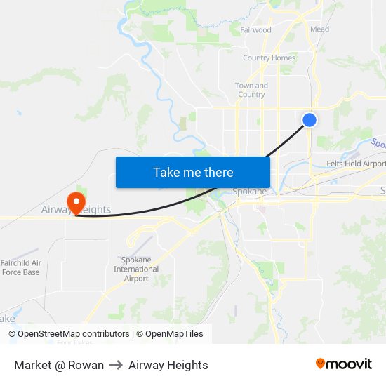 Market @ Rowan to Airway Heights map