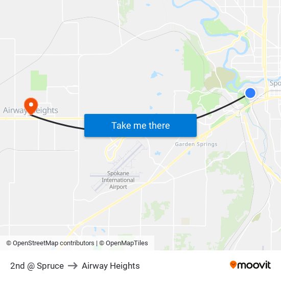 2nd @ Spruce to Airway Heights map