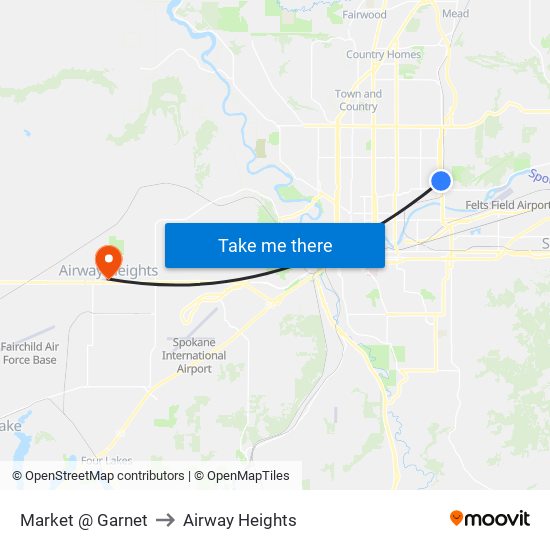 Market @ Garnet to Airway Heights map