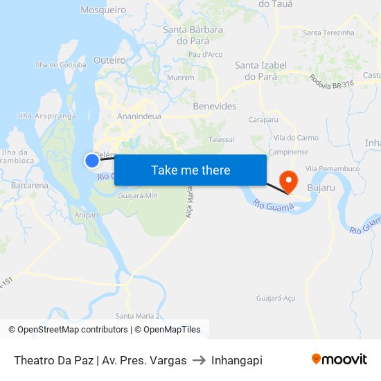 Theatro Da Paz | Av. Pres. Vargas to Inhangapi map