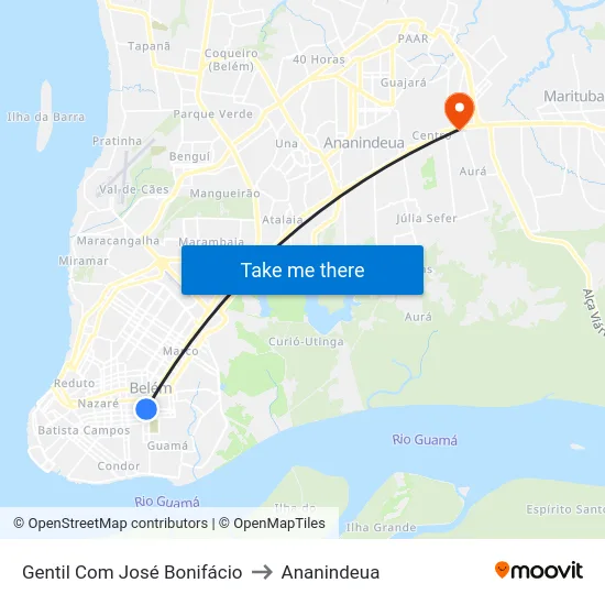 Gentil Com José Bonifácio to Ananindeua map