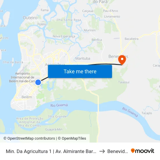 Min. Da Agricultura 1 | Av. Almirante Barroso to Benevides map