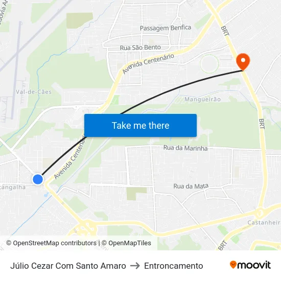 Júlio Cezar Com Santo Amaro to Entroncamento map