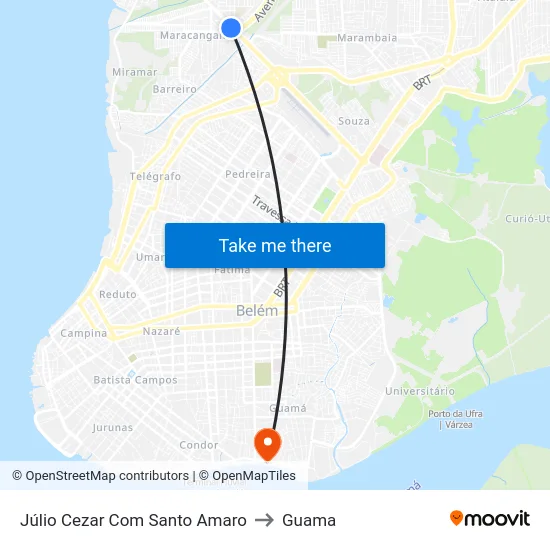 Júlio Cezar Com Santo Amaro to Guama map