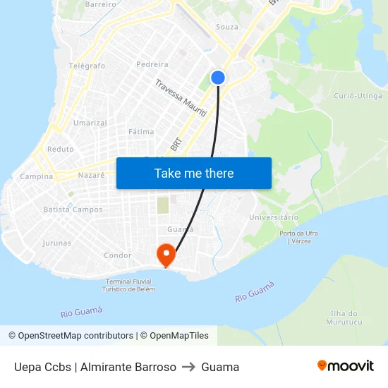 Uepa Ccbs | Almirante Barroso to Guama map