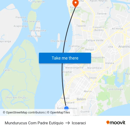 Mundurucus Com Padre Eutíquio to Icoaraci map