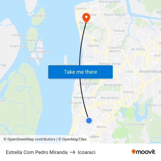 Estrella Com Pedro Miranda to Icoaraci map