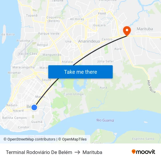 Terminal Rodoviário De Belém to Marituba map