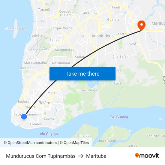 Mundurucus Com Tupinambás to Marituba map