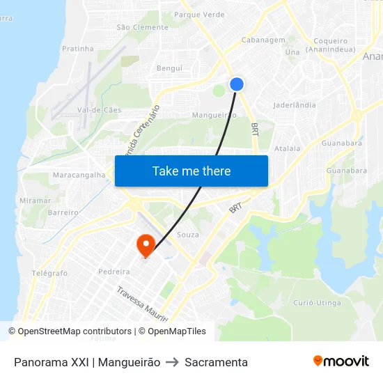 Panorama XXI | Mangueirão to Sacramenta map