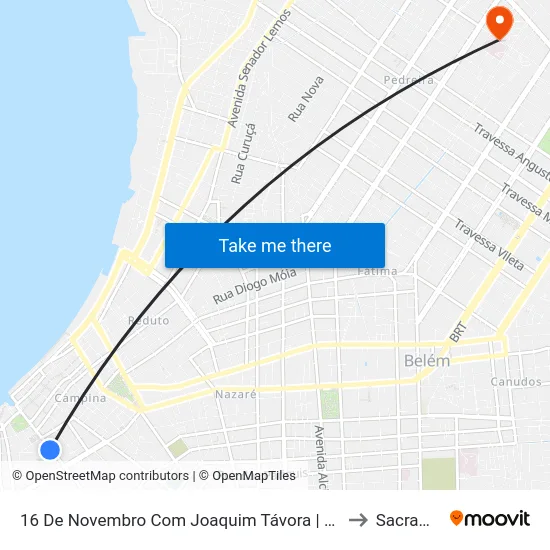 16 De Novembro Com Joaquim Távora | Ministério Público to Sacramenta map