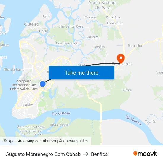 Augusto Montenegro Com Cohab to Benfica map