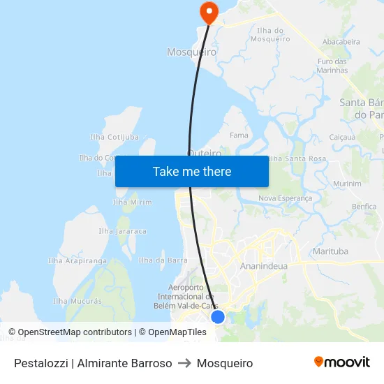 Pestalozzi | Almirante Barroso to Mosqueiro map
