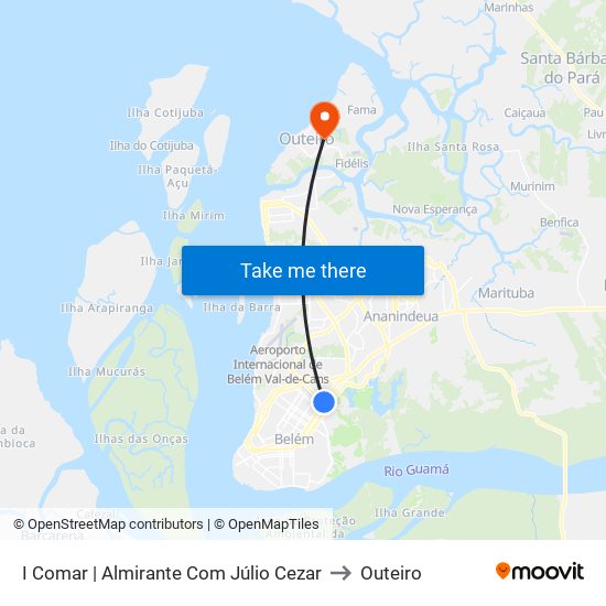I Comar | Almirante Com Júlio Cezar to Outeiro map