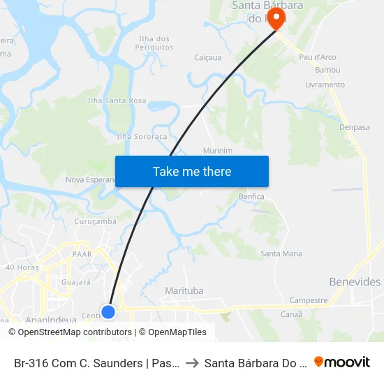 Br-316 Com C. Saunders | Passarela to Santa Bárbara Do Pará map