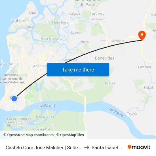 Castelo Com José Malcher | Subestação Celpa to Santa Isabel Do Pará map