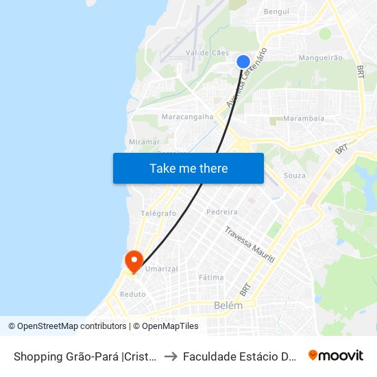 Shopping Grão-Pará |Cristal Ville to Faculdade Estácio Do Pará map