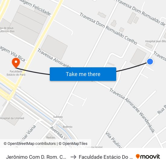 Jerônimo Com D. Rom. Coelho to Faculdade Estácio Do Pará map