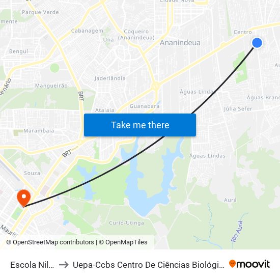 Escola Nilce Alves Branco to Uepa-Ccbs Centro De Ciências Biológicas E Da Saúde Da Universidade Estadual Do Pará map