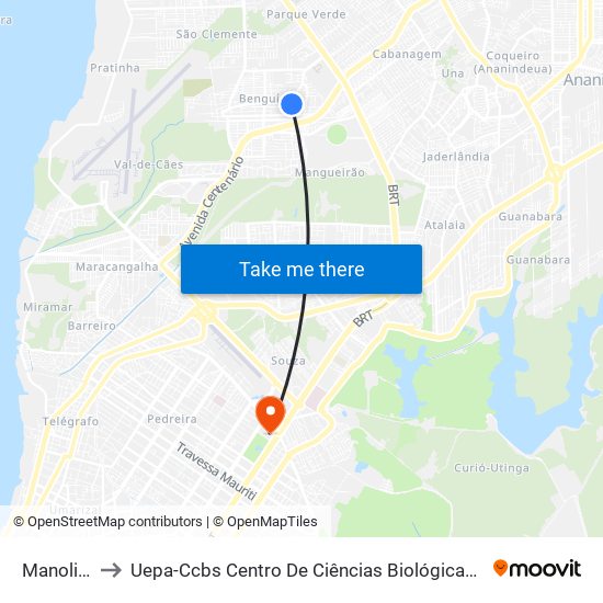 Manolito - Bengui to Uepa-Ccbs Centro De Ciências Biológicas E Da Saúde Da Universidade Estadual Do Pará map