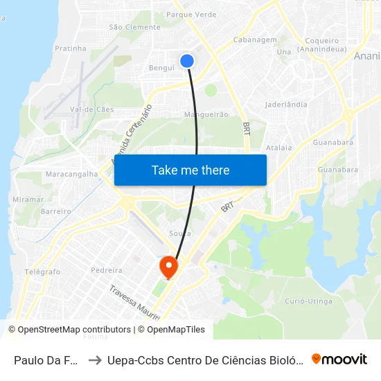 Paulo Da Farinha | Rua Betânia to Uepa-Ccbs Centro De Ciências Biológicas E Da Saúde Da Universidade Estadual Do Pará map