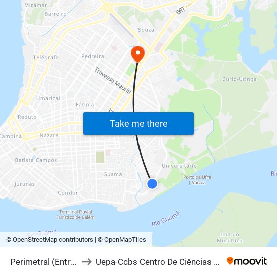 Perimetral (Entre Portões 4 E 3) | Sentido UFPA to Uepa-Ccbs Centro De Ciências Biológicas E Da Saúde Da Universidade Estadual Do Pará map