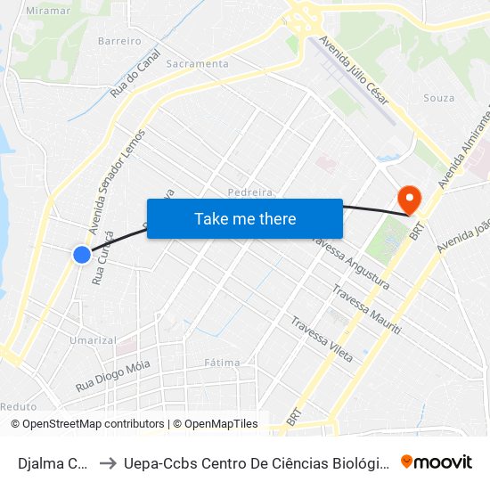 Djalma Com Sen. Lemos to Uepa-Ccbs Centro De Ciências Biológicas E Da Saúde Da Universidade Estadual Do Pará map