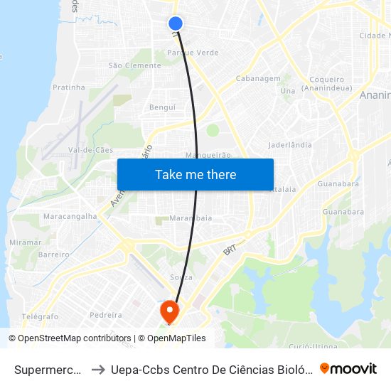 Supermercado Nazaré | Sideral to Uepa-Ccbs Centro De Ciências Biológicas E Da Saúde Da Universidade Estadual Do Pará map