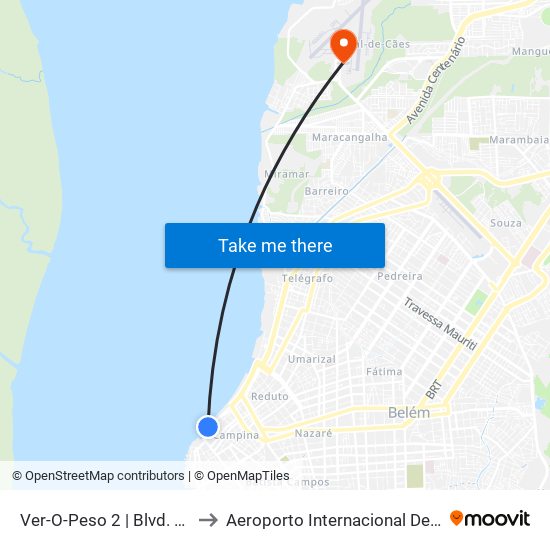 Ver-O-Peso 2 | Blvd. Castilhos França to Aeroporto Internacional De Belém Val-De-Cans map