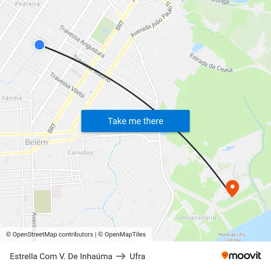 Estrella Com V. De Inhaúma to Ufra map