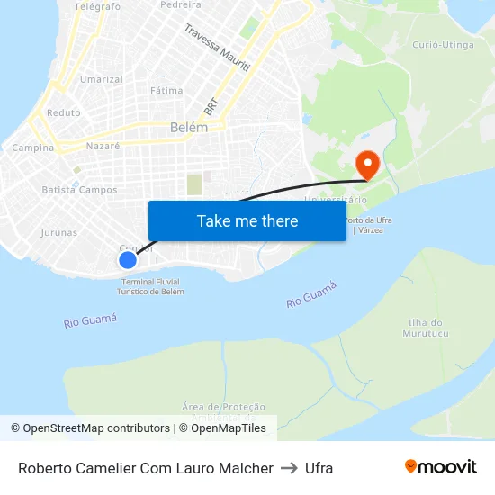 Roberto Camelier Com Lauro Malcher to Ufra map