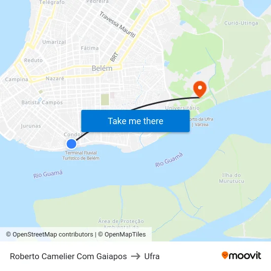 Roberto Camelier Com Gaiapos to Ufra map