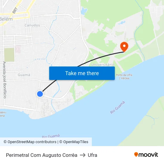 Perimetral Com Augusto Corrêa to Ufra map