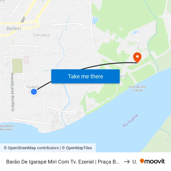 Barão De Igarapé Miri Com Tv. Ezeriel | Praça Benedito Monteiro | Escola Padre Leandro Pinheiro to Ufra map