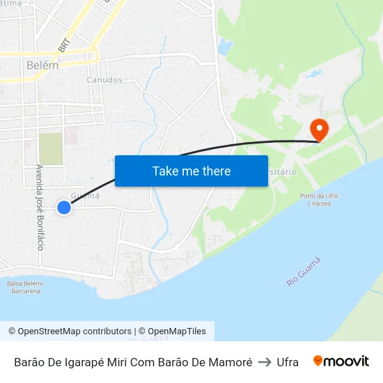 Barão De Igarapé Miri Com Barão De Mamoré to Ufra map