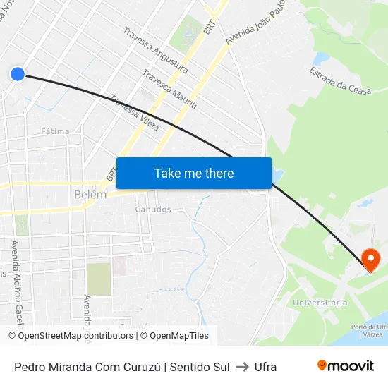 Pedro Miranda Com Curuzú | Sentido Sul to Ufra map