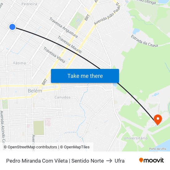 Pedro Miranda Com Vileta | Sentido Norte to Ufra map