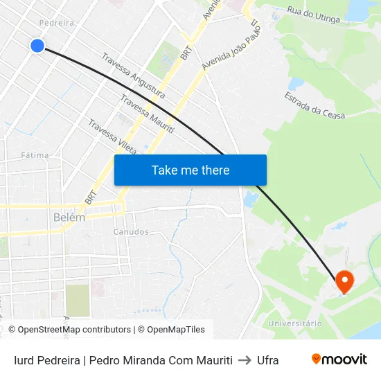 Iurd Pedreira | Pedro Miranda Com Mauriti to Ufra map