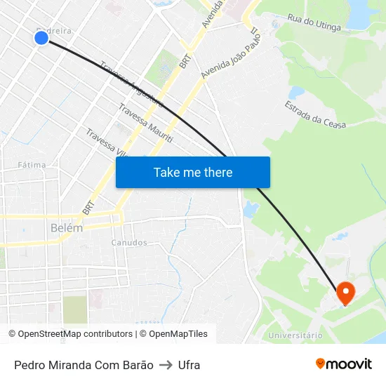 Pedro Miranda Com Barão to Ufra map