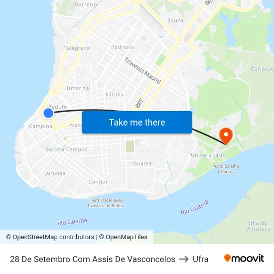 28 De Setembro Com Assis De Vasconcelos to Ufra map