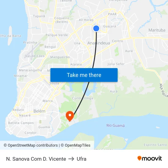 N. Sanova Com D. Vicente to Ufra map