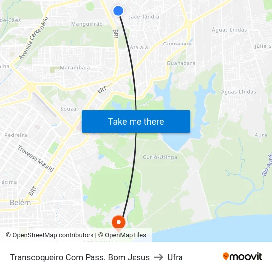 Transcoqueiro Com Pass. Bom Jesus to Ufra map