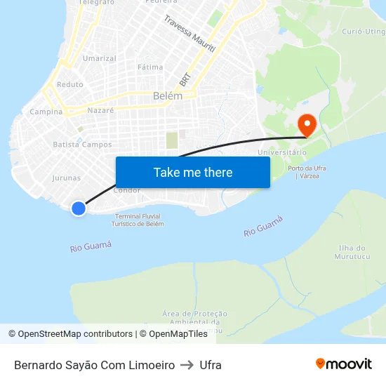 Bernardo Sayão Com Limoeiro to Ufra map