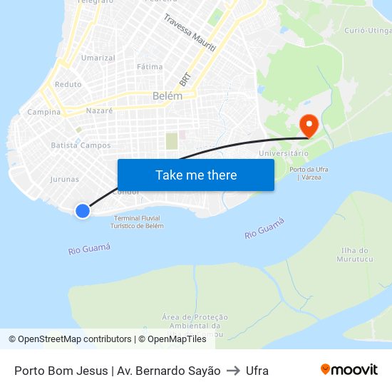 Porto Bom Jesus | Av. Bernardo Sayão to Ufra map