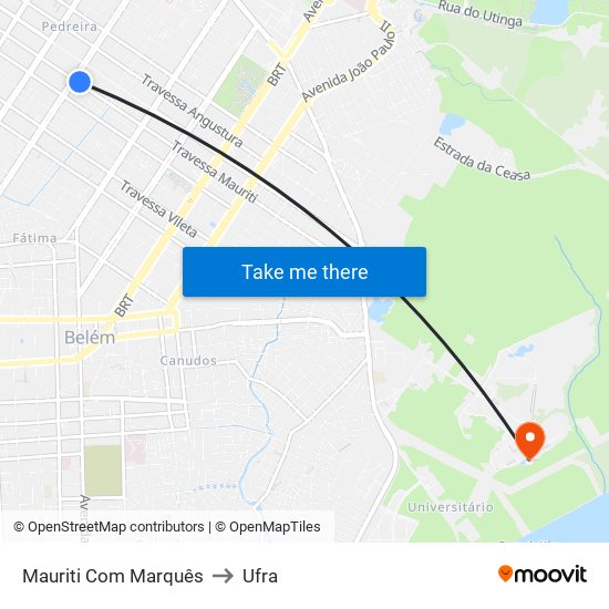 Mauriti Com Marquês to Ufra map