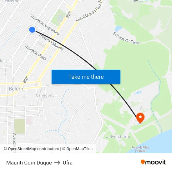 Mauriti Com Duque to Ufra map