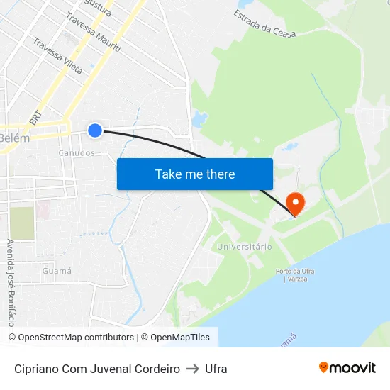 Cipriano Com Juvenal Cordeiro to Ufra map