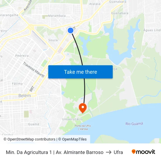 Min. Da Agricultura 1 | Av. Almirante Barroso to Ufra map