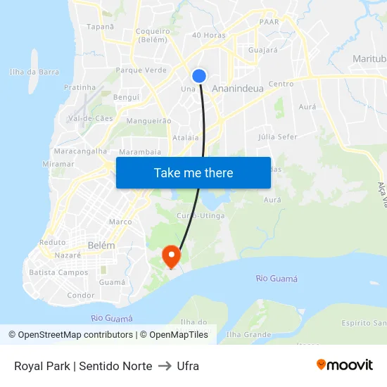 Royal Park | Sentido Norte to Ufra map