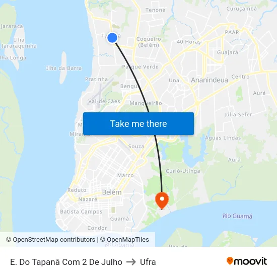 E. Do Tapanã Com 2 De Julho to Ufra map
